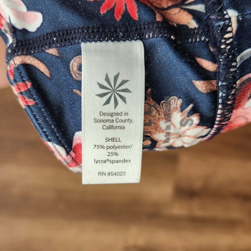 Athleta Floral Sports Bra - Black and Pink - Picture 3 of 4